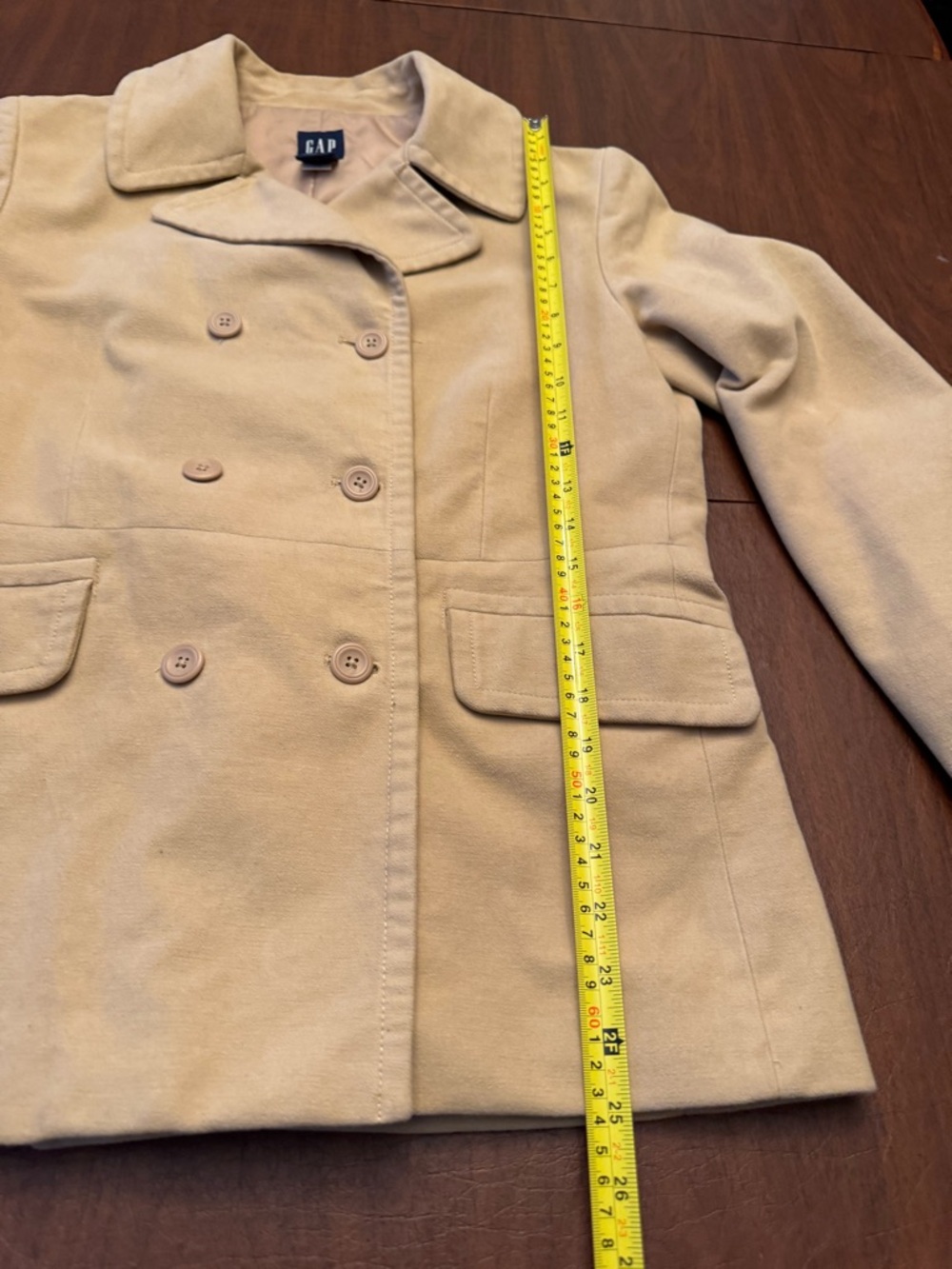 GAP Double-Breasted Peacoat in Camel - Picture 6 of 8